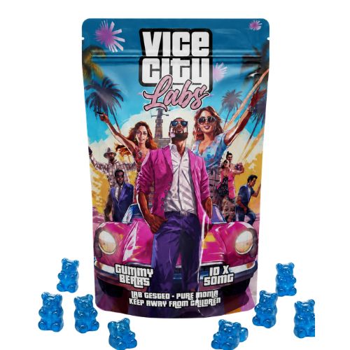 500MG MDMA Gummy Bears - Blue Raspberry Lemonade - Vice City Labs